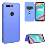 Struttura in fibra di carbonio Flip orizzontale magnetico Custodia in pelle TPU + PC + PU con slot per schede, For OnePlus 5T, For OnePlus 5, For OnePlus 6T, For OnePlus 6