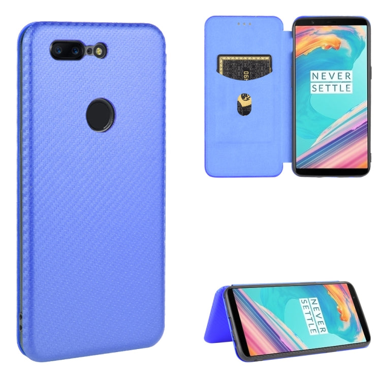 Struttura in fibra di carbonio Flip orizzontale magnetico Custodia in pelle TPU + PC + PU con slot per schede, For OnePlus 5T, For OnePlus 5, For OnePlus 6T, For OnePlus 6