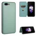 Struttura in fibra di carbonio Flip orizzontale magnetico Custodia in pelle TPU + PC + PU con slot per schede, For OnePlus 5T, For OnePlus 5, For OnePlus 6T, For OnePlus 6