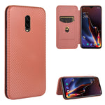 Struttura in fibra di carbonio Flip orizzontale magnetico Custodia in pelle TPU + PC + PU con slot per schede, For OnePlus 5T, For OnePlus 5, For OnePlus 6T, For OnePlus 6