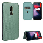 Struttura in fibra di carbonio Flip orizzontale magnetico Custodia in pelle TPU + PC + PU con slot per schede, For OnePlus 5T, For OnePlus 5, For OnePlus 6T, For OnePlus 6