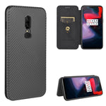 Struttura in fibra di carbonio Flip orizzontale magnetico Custodia in pelle TPU + PC + PU con slot per schede, For OnePlus 5T, For OnePlus 5, For OnePlus 6T, For OnePlus 6
