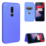 Struttura in fibra di carbonio Flip orizzontale magnetico Custodia in pelle TPU + PC + PU con slot per schede, For OnePlus 5T, For OnePlus 5, For OnePlus 6T, For OnePlus 6