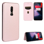 Struttura in fibra di carbonio Flip orizzontale magnetico Custodia in pelle TPU + PC + PU con slot per schede, For OnePlus 5T, For OnePlus 5, For OnePlus 6T, For OnePlus 6