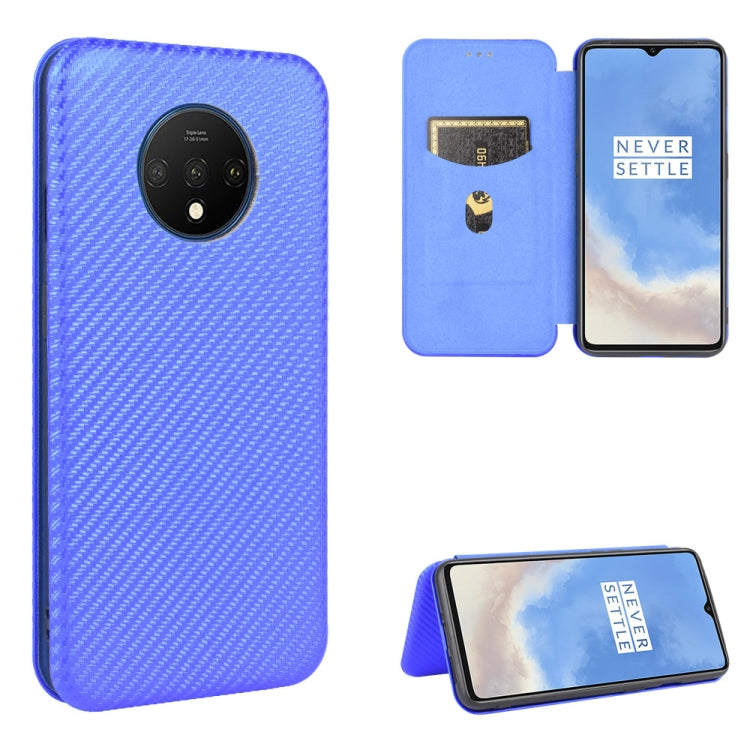 Struttura in fibra di carbonio Flip orizzontale magnetico Custodia in pelle TPU + PC + PU con slot per schede, For OnePlus 7T, For OnePlus 7, For OnePlus 7T Pro, For OnePlus 7 Pro