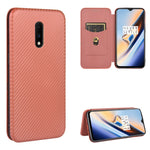 Struttura in fibra di carbonio Flip orizzontale magnetico Custodia in pelle TPU + PC + PU con slot per schede, For OnePlus 7T, For OnePlus 7, For OnePlus 7T Pro, For OnePlus 7 Pro