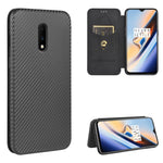 Struttura in fibra di carbonio Flip orizzontale magnetico Custodia in pelle TPU + PC + PU con slot per schede, For OnePlus 7T, For OnePlus 7, For OnePlus 7T Pro, For OnePlus 7 Pro