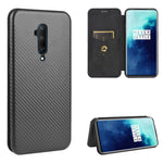 Struttura in fibra di carbonio Flip orizzontale magnetico Custodia in pelle TPU + PC + PU con slot per schede, For OnePlus 7T, For OnePlus 7, For OnePlus 7T Pro, For OnePlus 7 Pro