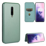 Struttura in fibra di carbonio Flip orizzontale magnetico Custodia in pelle TPU + PC + PU con slot per schede, For OnePlus 7T, For OnePlus 7, For OnePlus 7T Pro, For OnePlus 7 Pro