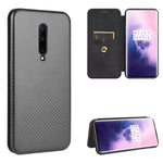 Struttura in fibra di carbonio Flip orizzontale magnetico Custodia in pelle TPU + PC + PU con slot per schede, For OnePlus 7T, For OnePlus 7, For OnePlus 7T Pro, For OnePlus 7 Pro