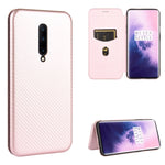 Struttura in fibra di carbonio Flip orizzontale magnetico Custodia in pelle TPU + PC + PU con slot per schede, For OnePlus 7T, For OnePlus 7, For OnePlus 7T Pro, For OnePlus 7 Pro