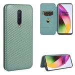 Struttura in fibra di carbonio Flip orizzontale magnetico Custodia in pelle TPU + PC + PU con slot per schede, For OnePlus 8, For OnePlus 8 Pro, For OnePlus Nord
