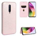 Struttura in fibra di carbonio Flip orizzontale magnetico Custodia in pelle TPU + PC + PU con slot per schede, For OnePlus 8, For OnePlus 8 Pro, For OnePlus Nord