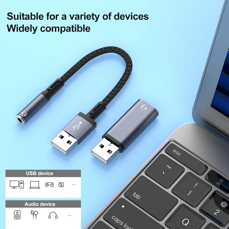 Set 2 adattatori audio USB maschio a 3,5 mm femmina