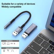 2 pezzi / set adattatore audio USB maschio a 3,5 mm femmina e cavo, Adapter & Cable