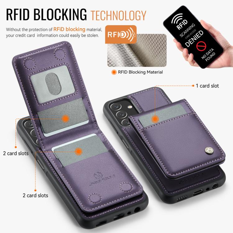 JEEHOOD J06 Custodia per telefono in PU con porta carte RFID MagSafe in stile britannico, For Samsung Galaxy A13 5G, For Samsung Galaxy A51 4G, For Samsung Galaxy A50