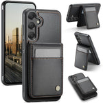 JEEHOOD J06 Custodia per telefono in PU con porta carte RFID MagSafe in stile britannico, For Samsung Galaxy A35, For Samsung Galaxy A15, For Samsung Galaxy A25 5G, For Samsung Galaxy A23 4G / 5G