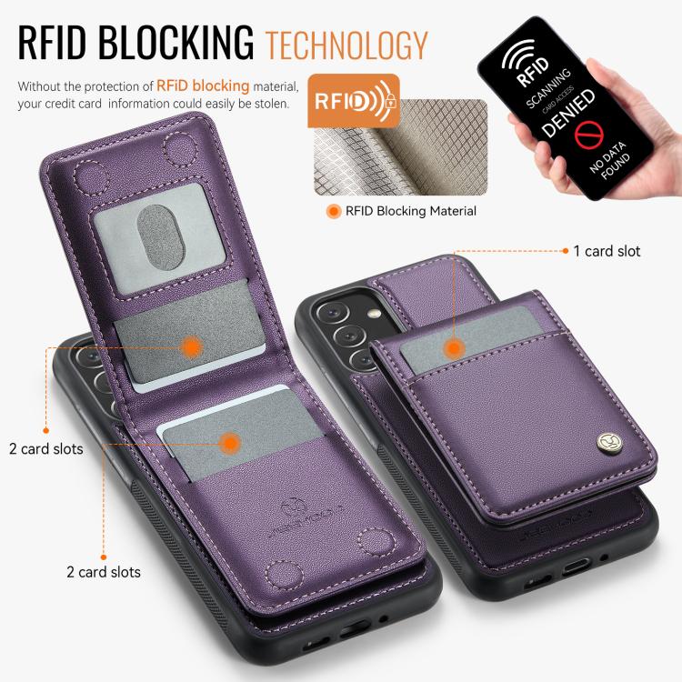 JEEHOOD J06 Custodia per telefono in PU con porta carte RFID MagSafe in stile britannico, For Samsung Galaxy A34 5G, For Samsung Galaxy A53 5G, For Samsung Galaxy A33 5G, For Samsung Galaxy A13 4G