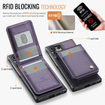 JEEHOOD J06 Custodia per telefono in PU con porta carte RFID MagSafe in stile britannico, For Samsung Galaxy S23 Ultra 5G