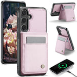 JEEHOOD J06 Custodia per telefono in PU con porta carte RFID MagSafe in stile britannico, For Galaxy S25 FE 5G, For Samsung Galaxy S25 Edge 5G, For Samsung Galaxy S25 5G, For Samsung Galaxy S25+ 5G