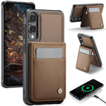 JEEHOOD J06 Custodia per telefono in PU con porta carte RFID MagSafe in stile britannico, For Galaxy S25 FE 5G, For Samsung Galaxy S25 Edge 5G, For Samsung Galaxy S25 5G, For Samsung Galaxy S25+ 5G