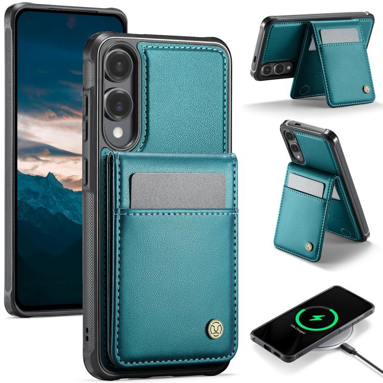 JEEHOOD J06 Custodia per telefono in PU con porta carte RFID MagSafe in stile britannico, For Galaxy S25 FE 5G, For Samsung Galaxy S25 Edge 5G, For Samsung Galaxy S25 5G, For Samsung Galaxy S25+ 5G