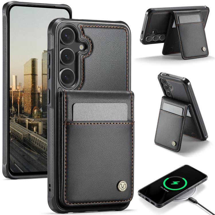 JEEHOOD J06 Custodia per telefono in PU con porta carte RFID MagSafe in stile britannico, For Galaxy S26 FE 5G, For Samsung Galaxy S26+ 5G, For Samsung Galaxy S26 Ultra 5G, For Samsung Galaxy S26 5G