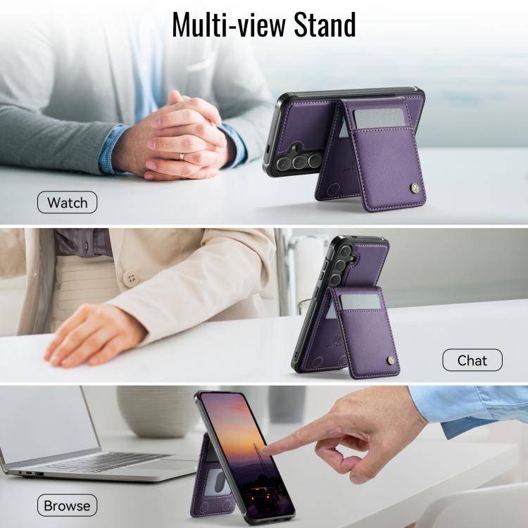 JEEHOOD J06 Custodia per telefono in PU con porta carte RFID MagSafe in stile britannico, For Galaxy S26 FE 5G, For Samsung Galaxy S26+ 5G, For Samsung Galaxy S26 Ultra 5G, For Samsung Galaxy S26 5G
