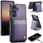 JEEHOOD J06 Custodia per telefono in PU con porta carte RFID MagSafe in stile britannico, For Galaxy S25 FE 5G, For Samsung Galaxy S25 Edge 5G, For Samsung Galaxy S25 5G, For Samsung Galaxy S25+ 5G