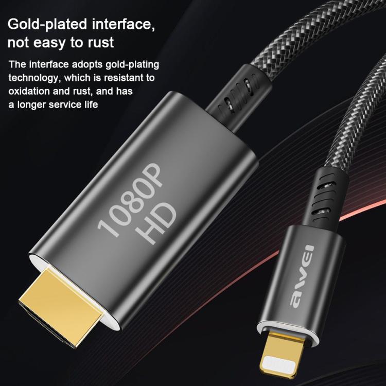 Cavo adattatore awei CL-213L da 8 pin a HDMI 1080P HD, CL-213L
