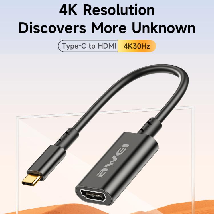 Cavo adattatore USB-C/Tipo-C a HDMI 4K 30Hz UHD awei CL-217T, CL-217T