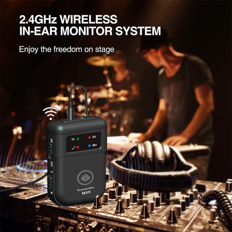 Sistema di monitoraggio in-ear wireless M5S per trasmissione in diretta sul palco Trasmettitore e ricevitore 2.4G