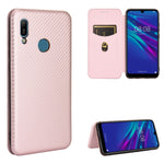 Struttura in fibra di carbonio Flip orizzontale magnetico Custodia in pelle TPU + PC + PU con slot per schede, For Huawei Y6 (2019) / Honor Y6s, For Huawei Honor 10 Lite / P smart (2019)