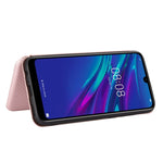 Struttura in fibra di carbonio Flip orizzontale magnetico Custodia in pelle TPU + PC + PU con slot per schede, For Huawei Y6 (2019) / Honor Y6s, For Huawei Honor 10 Lite / P smart (2019)