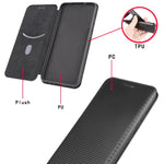 Struttura in fibra di carbonio Flip orizzontale magnetico Custodia in pelle TPU + PC + PU con slot per schede, For Huawei Y6 (2019) / Honor Y6s, For Huawei Honor 10 Lite / P smart (2019)