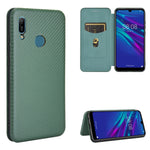 Struttura in fibra di carbonio Flip orizzontale magnetico Custodia in pelle TPU + PC + PU con slot per schede, For Huawei Y6 (2019) / Honor Y6s, For Huawei Honor 10 Lite / P smart (2019)
