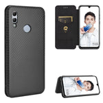 Struttura in fibra di carbonio Flip orizzontale magnetico Custodia in pelle TPU + PC + PU con slot per schede, For Huawei Y6 (2019) / Honor Y6s, For Huawei Honor 10 Lite / P smart (2019)