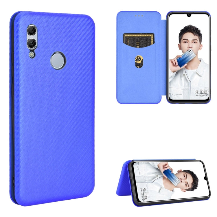 Struttura in fibra di carbonio Flip orizzontale magnetico Custodia in pelle TPU + PC + PU con slot per schede, For Huawei Y6 (2019) / Honor Y6s, For Huawei Honor 10 Lite / P smart (2019)
