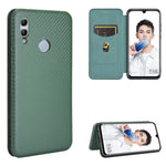 Struttura in fibra di carbonio Flip orizzontale magnetico Custodia in pelle TPU + PC + PU con slot per schede, For Huawei Y6 (2019) / Honor Y6s, For Huawei Honor 10 Lite / P smart (2019)