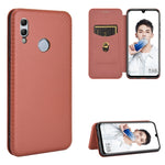 Struttura in fibra di carbonio Flip orizzontale magnetico Custodia in pelle TPU + PC + PU con slot per schede, For Huawei Y6 (2019) / Honor Y6s, For Huawei Honor 10 Lite / P smart (2019)