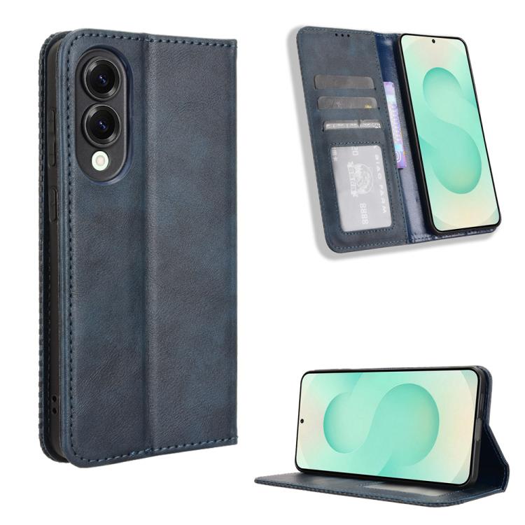 Custodia per telefono in pelle con texture retrò e fibbia magnetica, For Samsung Galaxy S26+ 5G, For Samsung Galaxy S26 Ultra 5G, For Samsung Galaxy S26 5G, For Samsung Galaxy S25 FE 5G, For Samsung Galaxy S25 Edge 5G, For Samsung Galaxy S25 5G