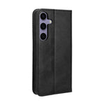 Custodia per telefono in pelle con texture retrò e fibbia magnetica, For Samsung Galaxy S25+ 5G, For Samsung Galaxy S25 Ultra 5G, For Samsung Galaxy S24 FE 5G