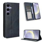 Custodia per telefono in pelle con texture retrò e fibbia magnetica, For Samsung Galaxy S25+ 5G, For Samsung Galaxy S25 Ultra 5G, For Samsung Galaxy S24 FE 5G