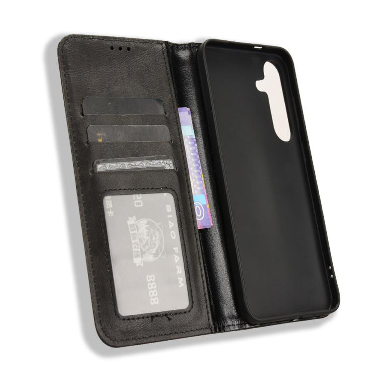 Custodia per telefono in pelle con texture retrò e fibbia magnetica, For Samsung Galaxy S26+ 5G, For Samsung Galaxy S26 Ultra 5G, For Samsung Galaxy S26 5G, For Samsung Galaxy S25 FE 5G, For Samsung Galaxy S25 Edge 5G, For Samsung Galaxy S25 5G