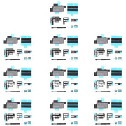 10 Sets Motherboard Heatsink Stickers + FPC Sponge Foam Pads, For iPhone 16 Pro Max, For iPhone 16 Pro, For iPhone 16 Plus, For iPhone 16