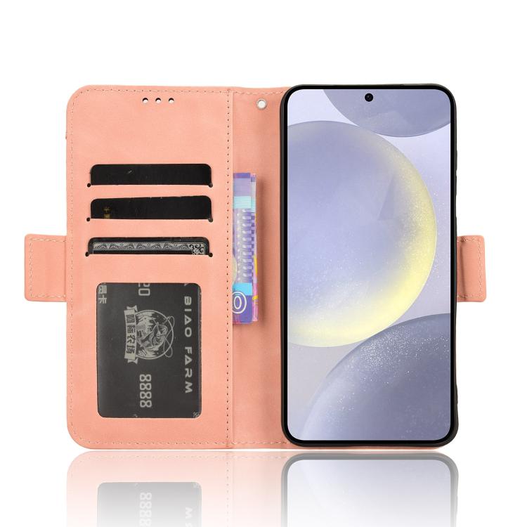 Custodia per telefono in pelle con fessure per carte e texture in vitello effetto pelle, For Samsung Galaxy S24 FE 5G