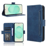 Custodia per telefono in pelle con fessure per carte e texture in vitello effetto pelle, For Samsung Galaxy S25 Edge 5G, For Samsung Galaxy S25 5G, For Samsung Galaxy S25+ 5G, For Samsung Galaxy S25 Ultra 5G