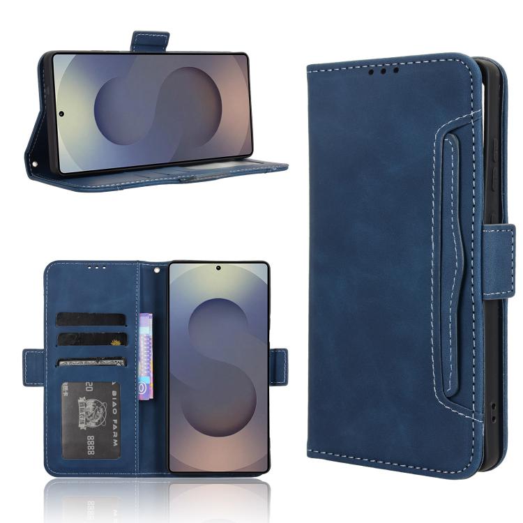 Custodia per telefono in pelle con fessure per carte e texture in vitello effetto pelle, For Samsung Galaxy S26+ 5G, For Samsung Galaxy S26 Ultra 5G, For Samsung Galaxy S26 5G, For Samsung Galaxy S25 FE 5G