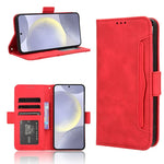 Custodia per telefono in pelle con fessure per carte e texture in vitello effetto pelle, For Samsung Galaxy S26+ 5G, For Samsung Galaxy S26 Ultra 5G, For Samsung Galaxy S26 5G, For Samsung Galaxy S25 FE 5G