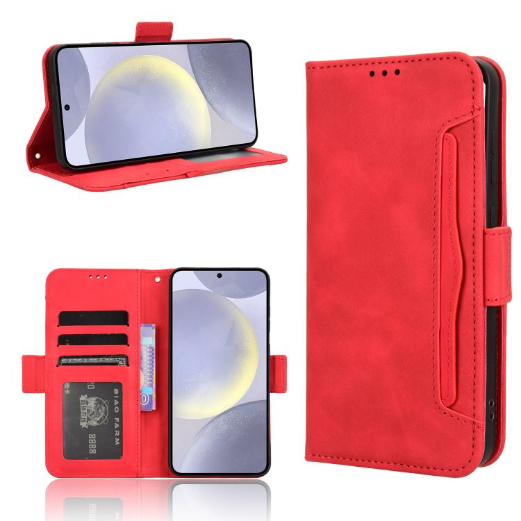 Custodia per telefono in pelle con fessure per carte e texture in vitello effetto pelle, For Samsung Galaxy S26+ 5G, For Samsung Galaxy S26 Ultra 5G, For Samsung Galaxy S26 5G, For Samsung Galaxy S25 FE 5G